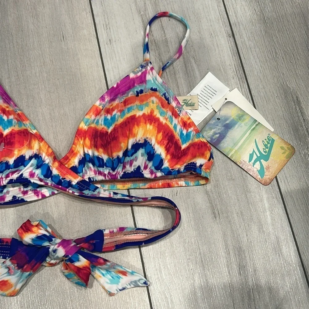 Hobie tie dye swim bikini top size small